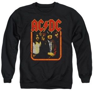 ACDC Group Distressed Crewneck Sweatshirt Rock N Roll Band
